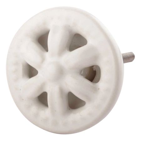 White Ceramic Flower Cabinet Knobs Online